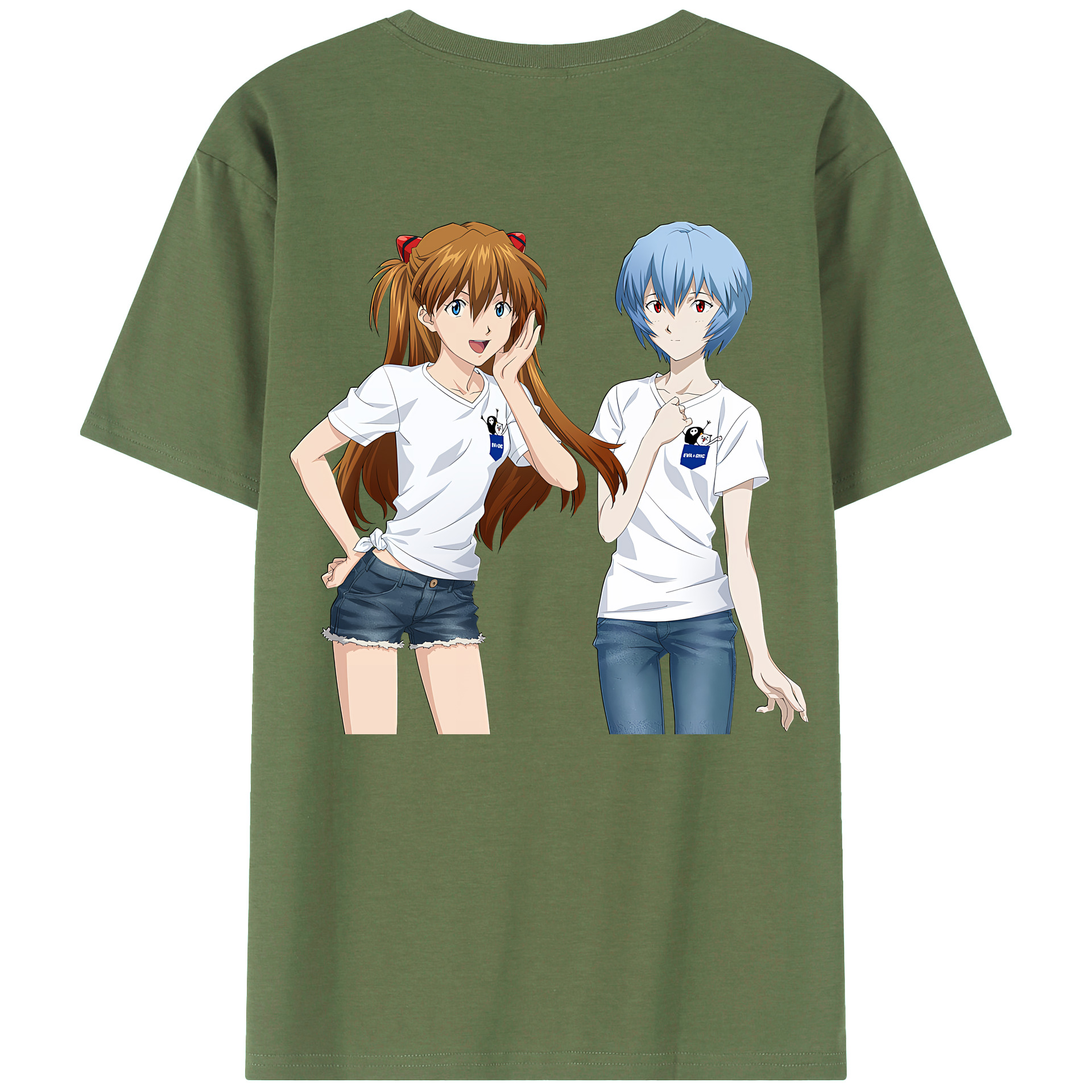 （画像用） EVA 新世紀エヴァンゲリオン 綿100％ メンズ半袖Tシャツ（バックプリント） 通気性